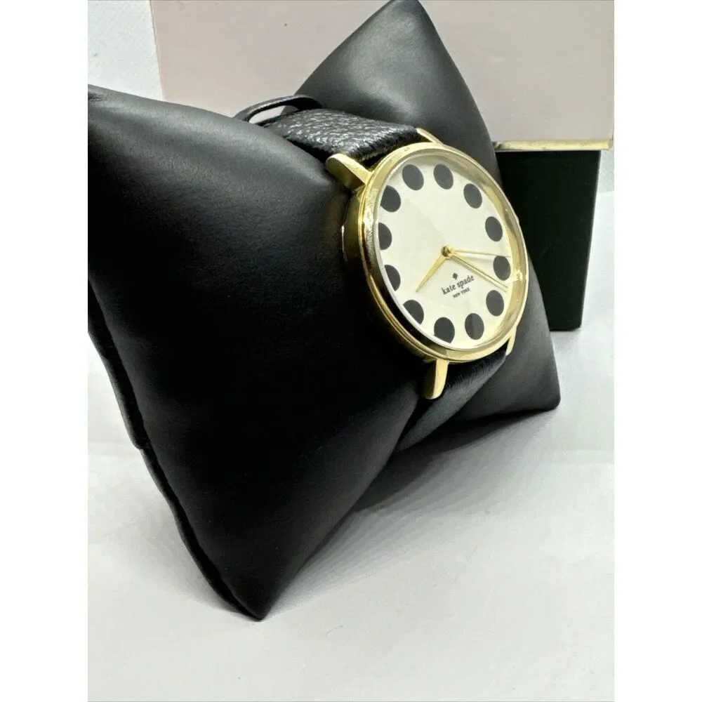 Kate Spade New York 0107 Women's Black Leather Analog Dial Quartz Watch JNA166